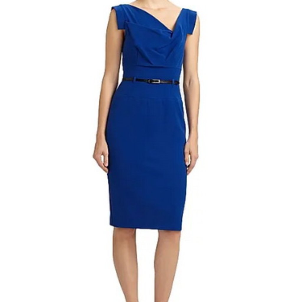 Black Halo Cobalt Blue Jackie O Sheath Dress